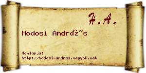 Hodosi András névjegykártya